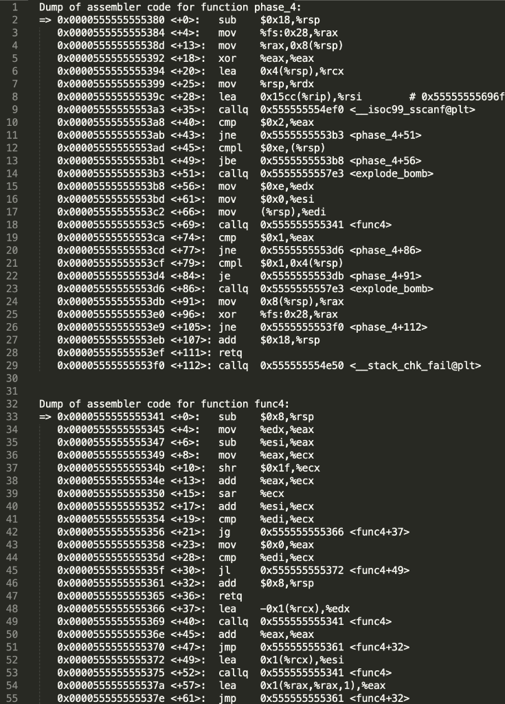 Hello, I am working on the Binary Bomb Lab and am struggling