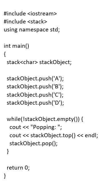 The attached file provides a simple example of programming a stack using