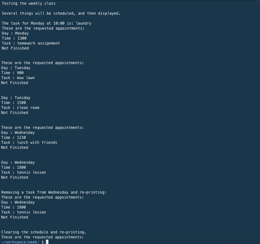 I need help my c++ homework. I need help with weekly.cpp and