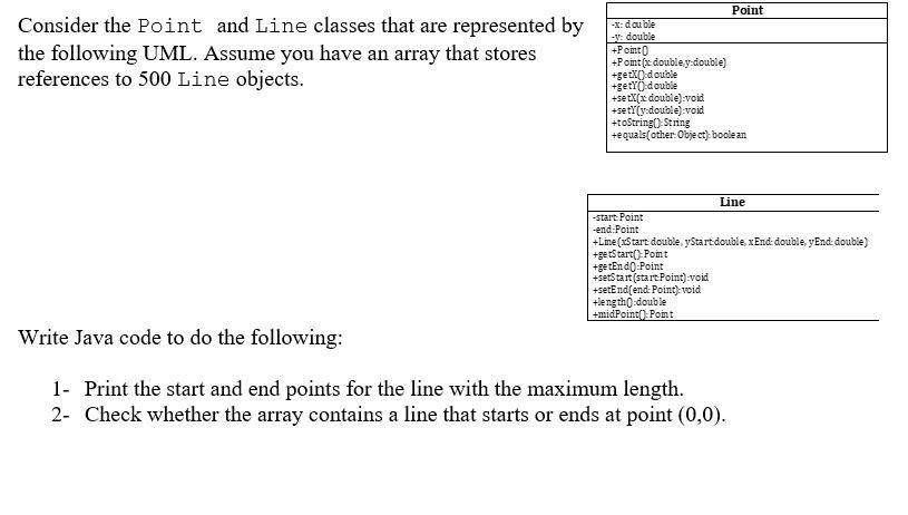 Consider the Point and Line classes that are represented by the