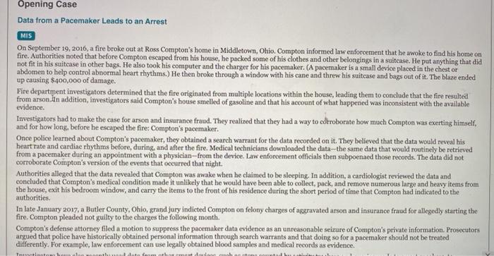  Opening Case Data from a Pacemaker Leads to an Arrest MIS