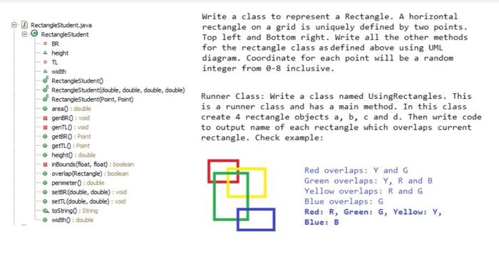  Write a class to represent a Rectangle. A horizontal rectangle on