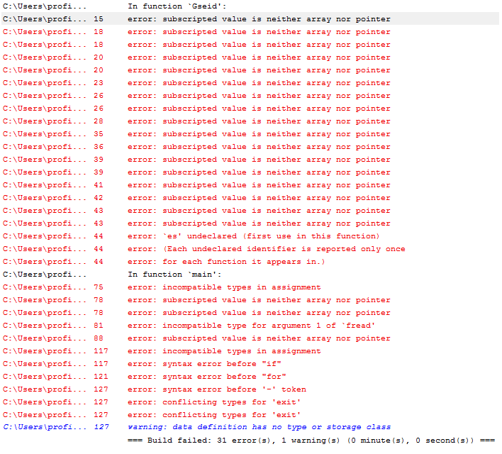 help fixing my errors. This is being done in C. #include #include