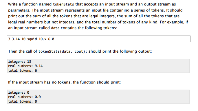 C++ Programming void countWords(ifstream& in, ostream& out) { } Write a function