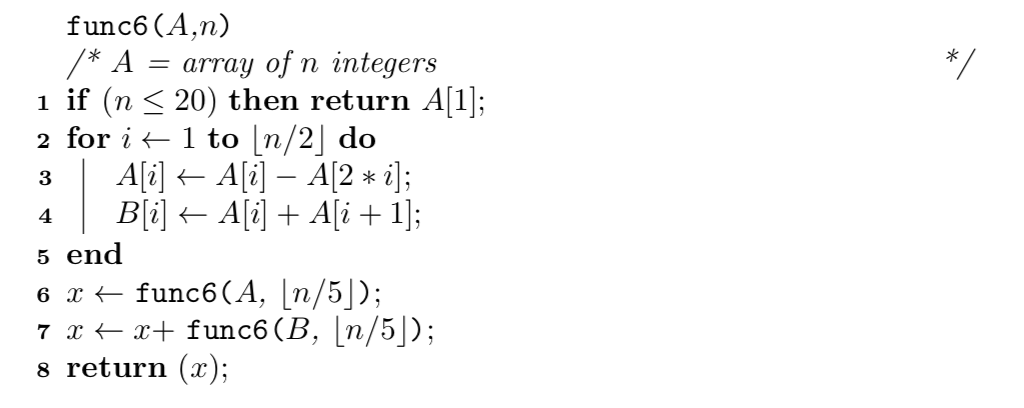 each of the ms and determine the asymptotic complexity of the function