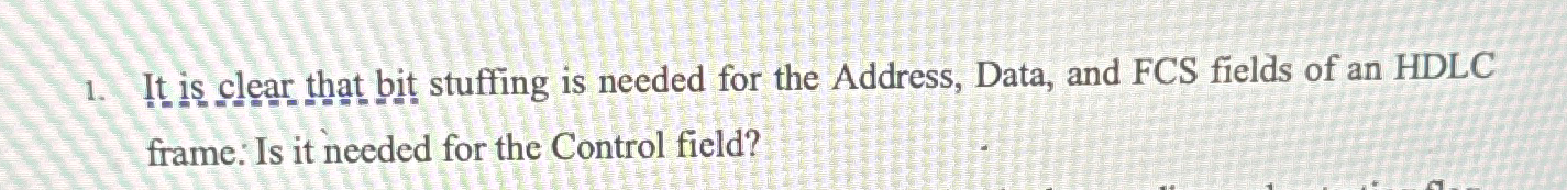  It is clear that bit stuffing is needed for the Address,