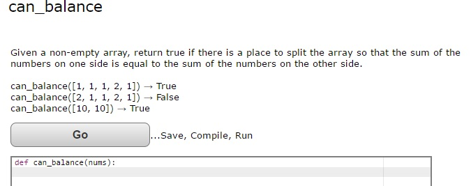 Need help with some codingbat problems and understanding them can balance Given