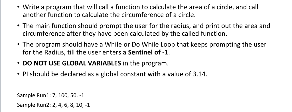 Write a program that will call a function to calculate the
