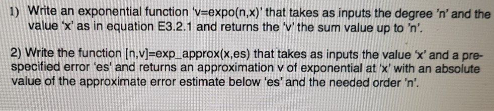 Hello. I have to answer this problem using matlab syntax. Thanks 1)