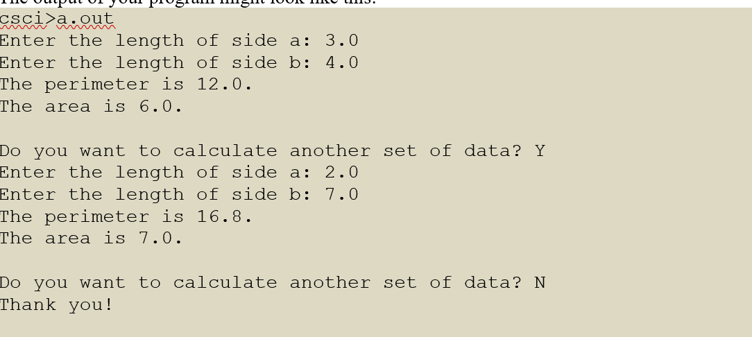 edit the code so when the user input N the program show