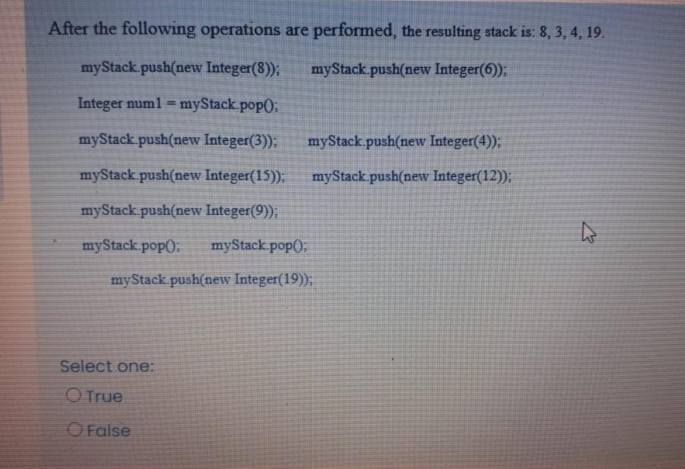 while(Isl.empty({ Console.Write(sl.pop(); hos Select one O G. 642 O b.462 c. 246