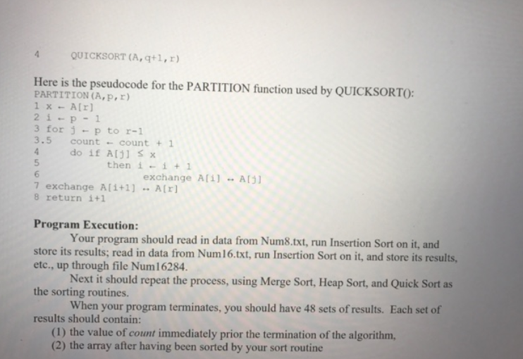 they perform, both theoretically and practically. This programming project is designed to