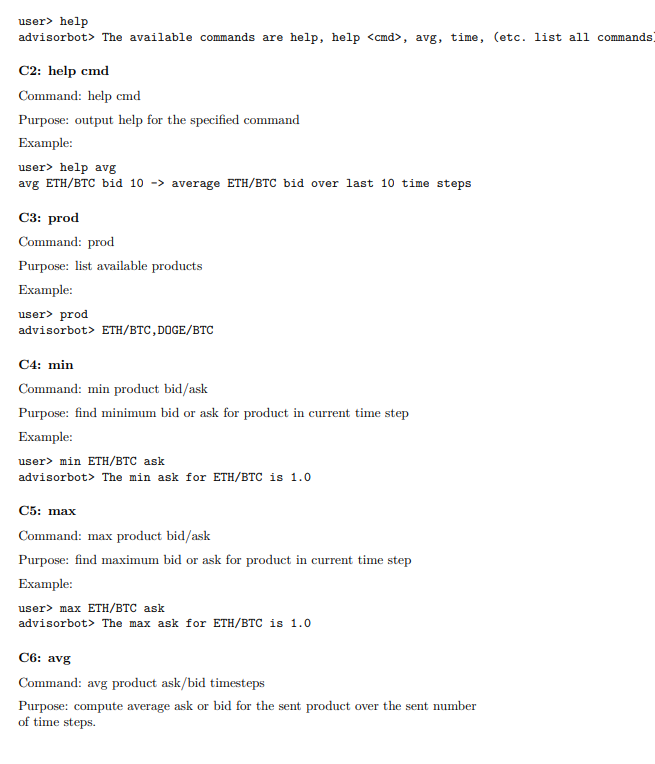 advisorbot. Advisorbot is a command line program that can carry out various