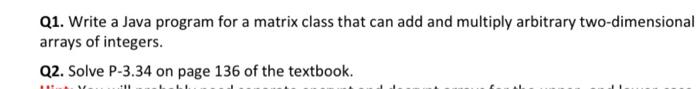 solve Q1 for data structer Q1. Write a Java program for a