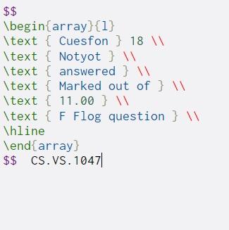  $$ \begin{array}{1} \text { Cuesfon} 18 \text { Notyot } \