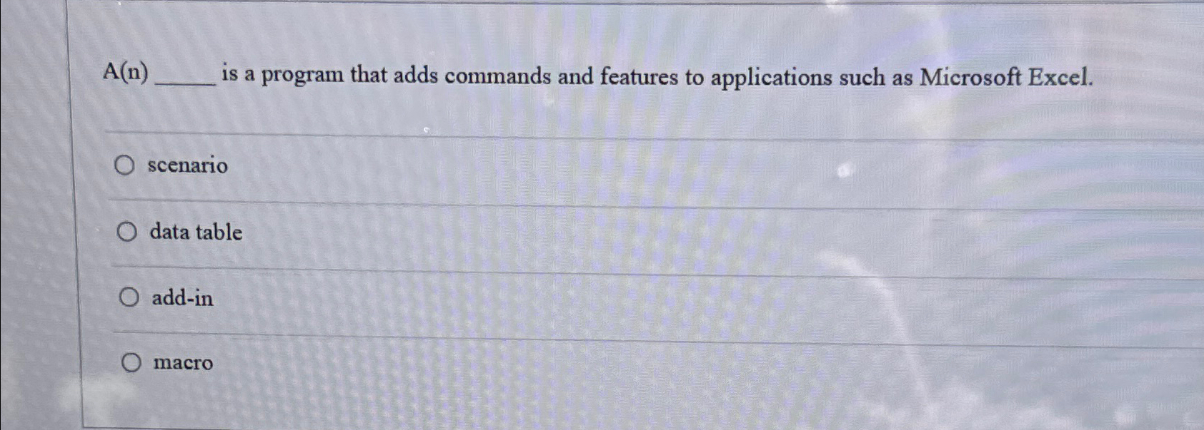  A(n) is a program that adds commands and features to applications