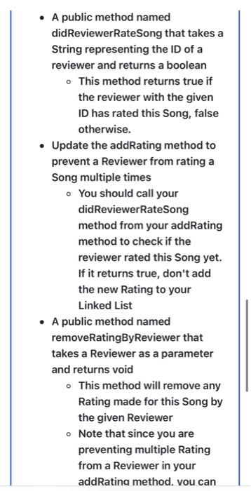 a] an object of type Rating as a parameter (The type of