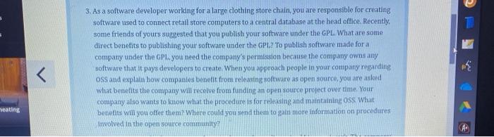  3. As a software developer working for a large clothing store