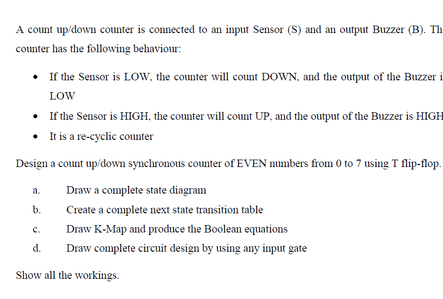  A count up/down counter is connected to an input Sensor (S)