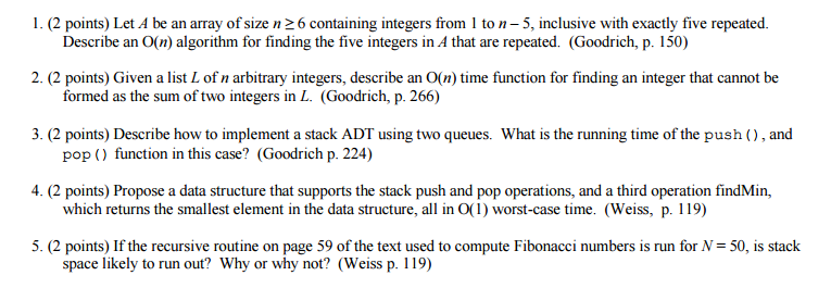 Please answer the 5th question. 1. (2 points) Let A be an