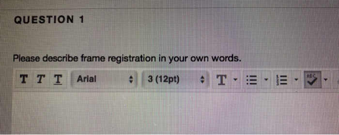  Digital image processing course Q: please describe frame registration in your