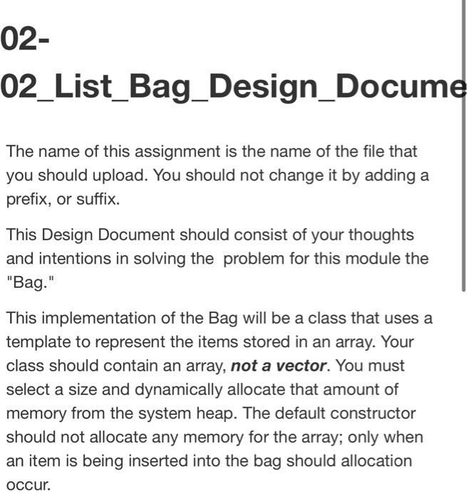 a screen shot of the code 02.01 ListBag - Embedded Lab Avaliable