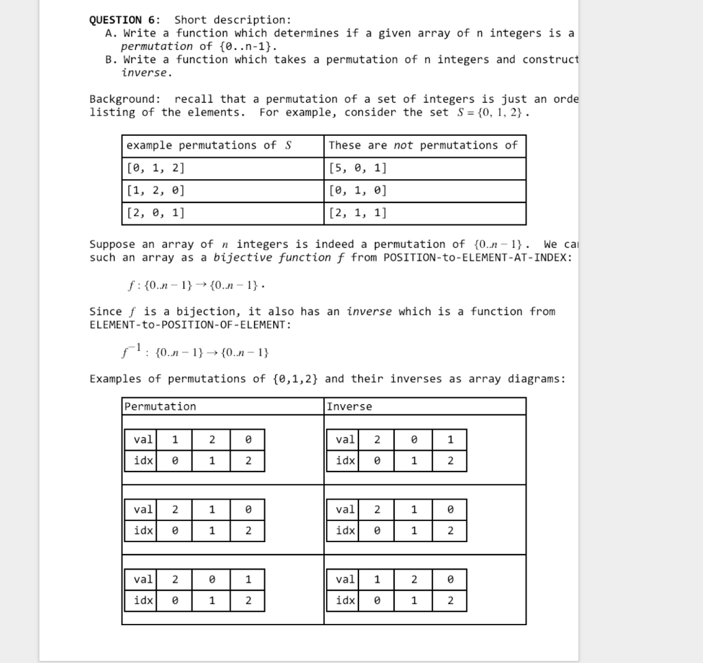 please any help with this question QUESTION 6 Short description: A. Write