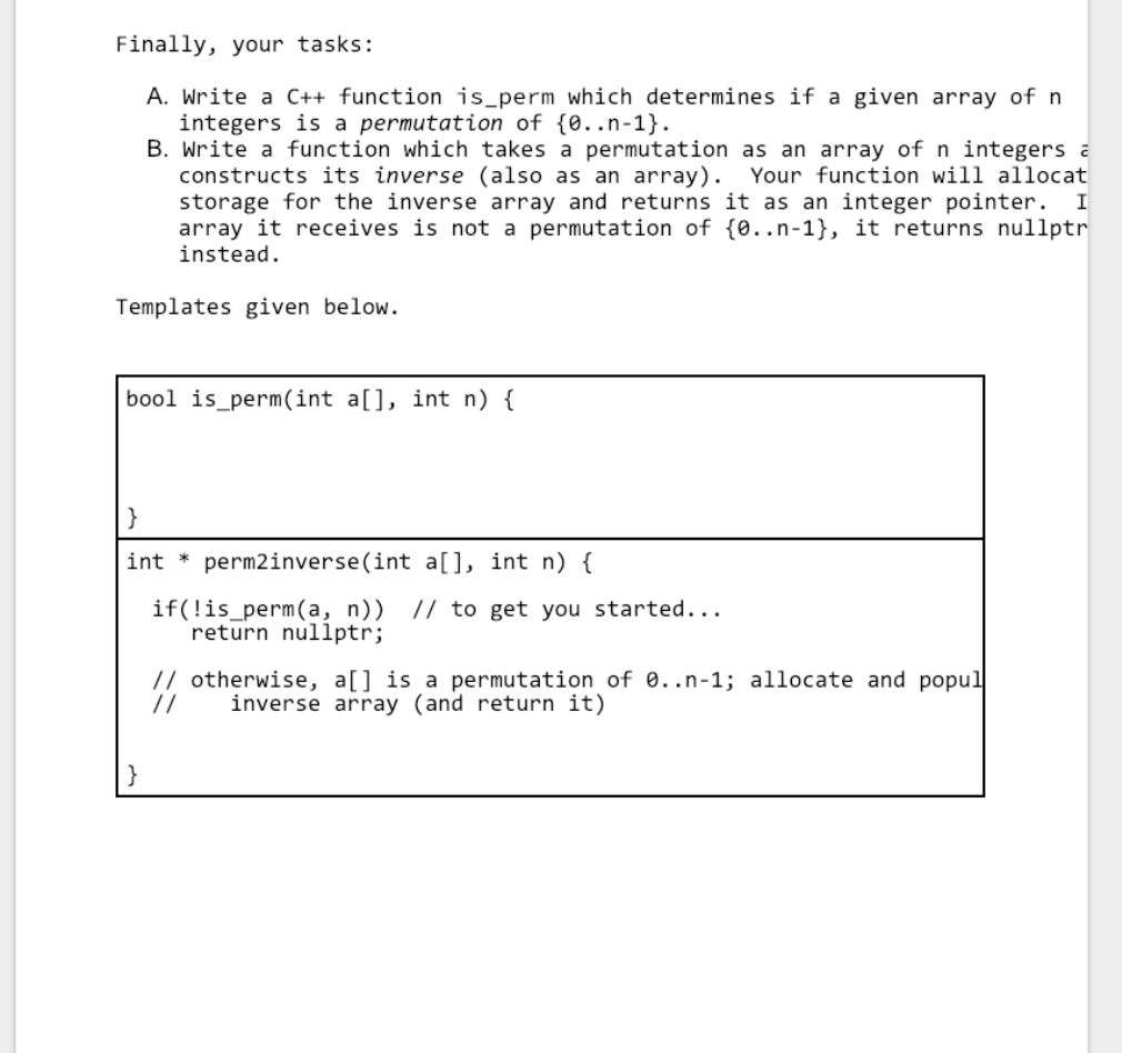 a function which determines if a given array of n integers is