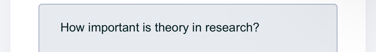  How important is theory in research? 
