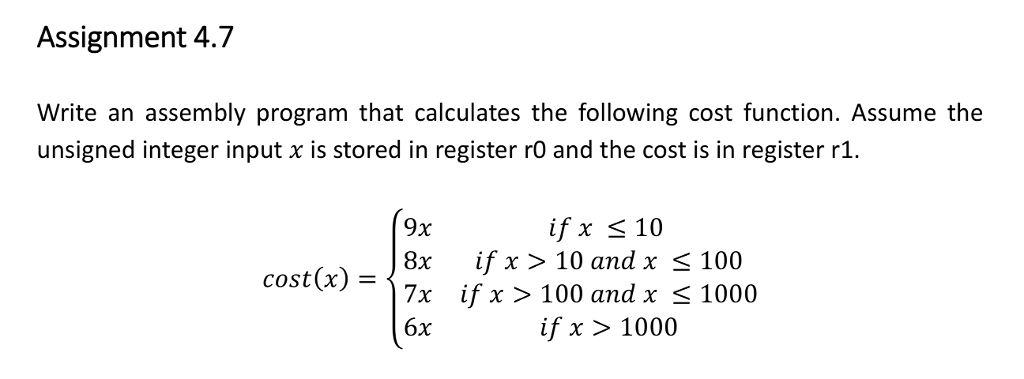 use KEIL (ARM) coding to solve this problem. Assignment 4.7 Write an