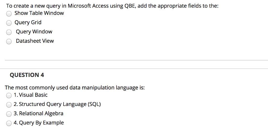  To create a new query in Microsoft Access using QBE, add