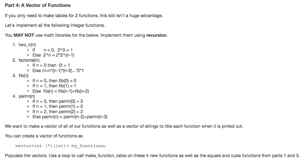 I already did the recursive function part, but I don't know