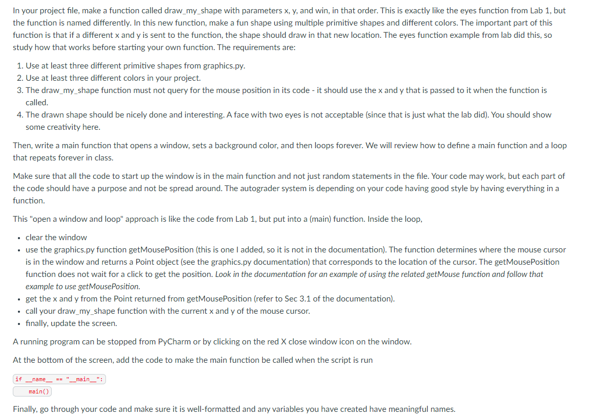 Please help me with this question with python In your project file,