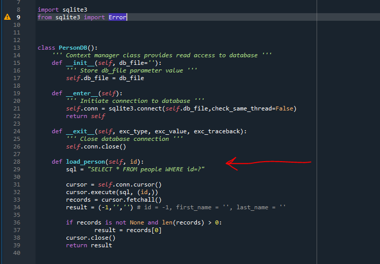 Python - I am trying to build this load_person function but keep