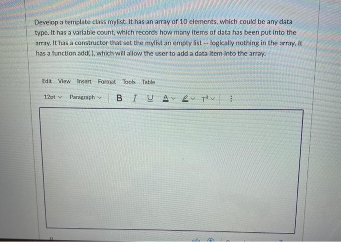 use c++ to develop the template class Develop a template class mylist.