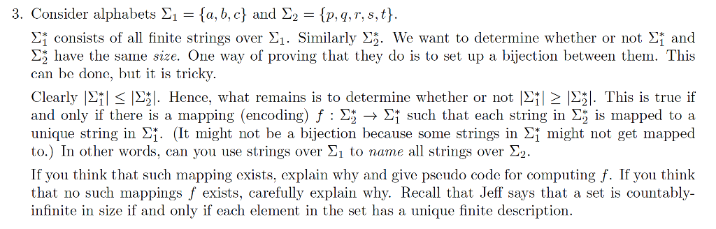 3. Consider alphabets 1 = {a, b, c} and 2 = {p,