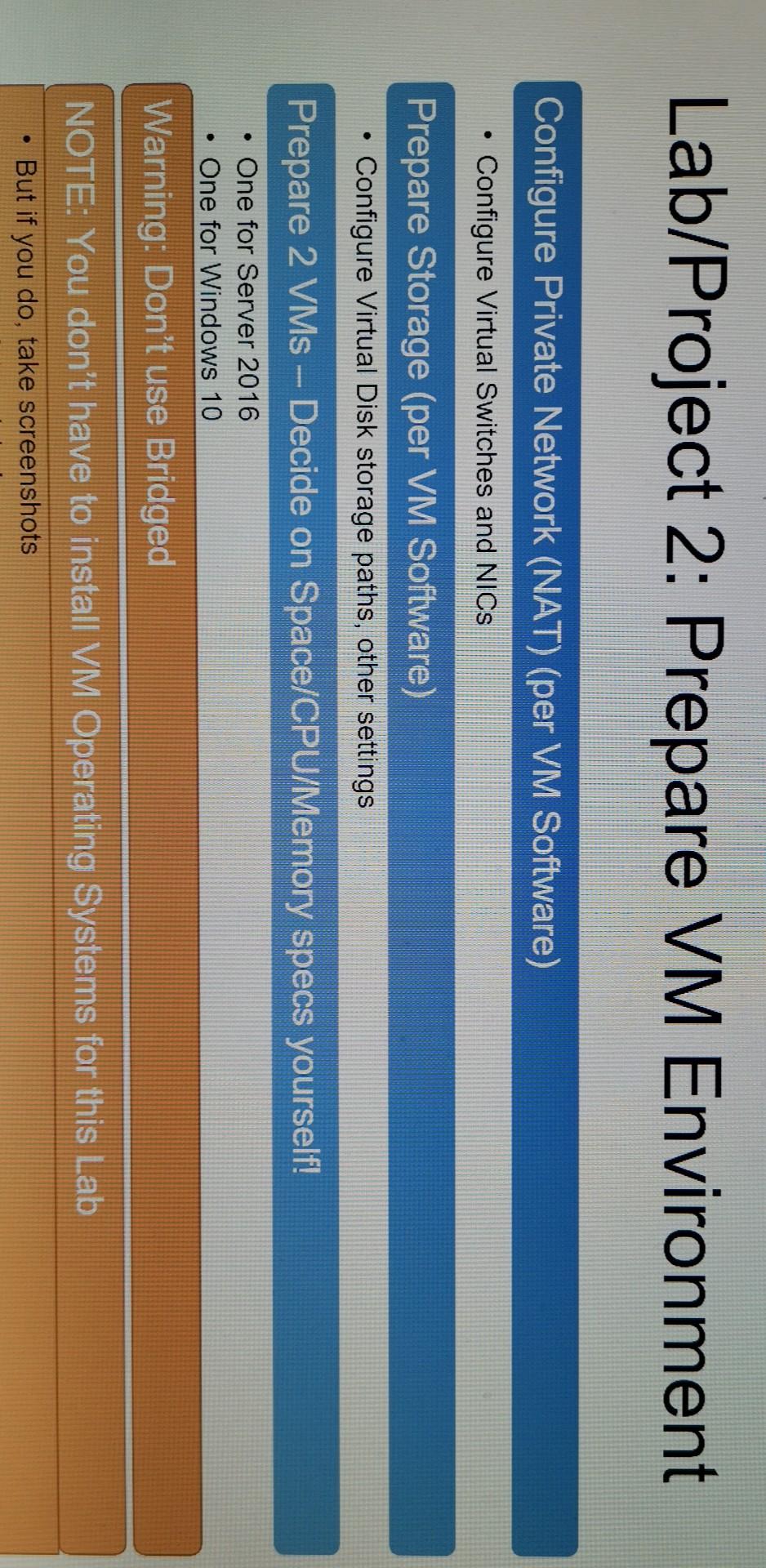 Lab/Project 2: Prepare VM Environment Configure Private Network (NAT) (per VM
