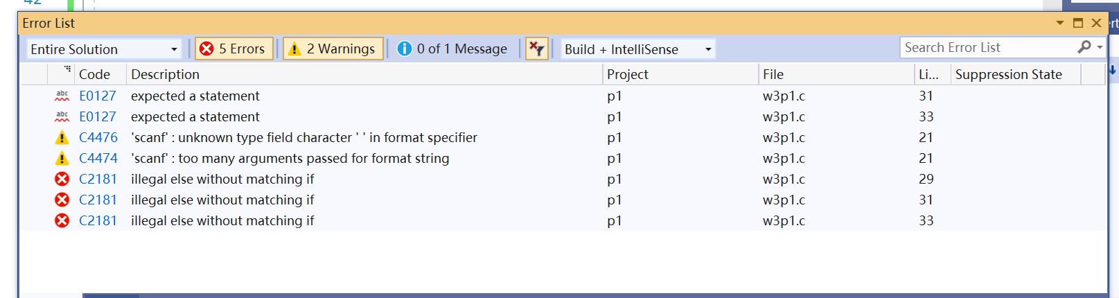 14 15 16 17 18 19 (Global Scope) main(void) #define _CRT_SECURE_NO_WARNINGS #include
