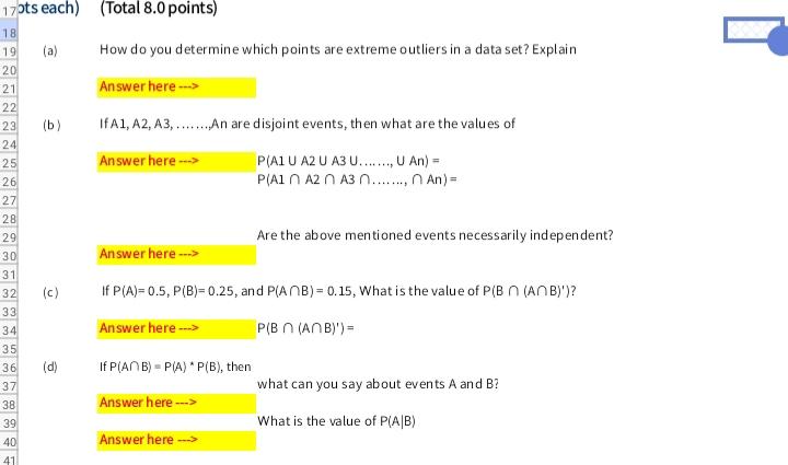 17pts each) (Total 8.0 points) (a) How do you determine which