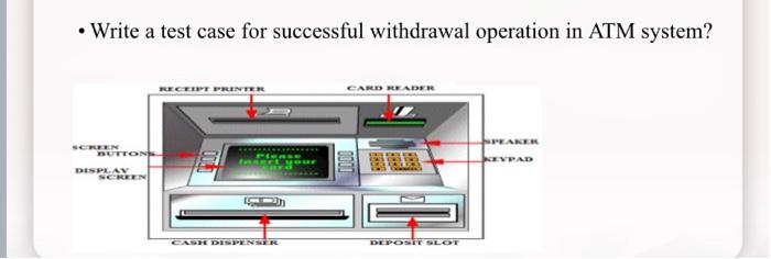  fill the table Write a test case for successful withdrawal operation