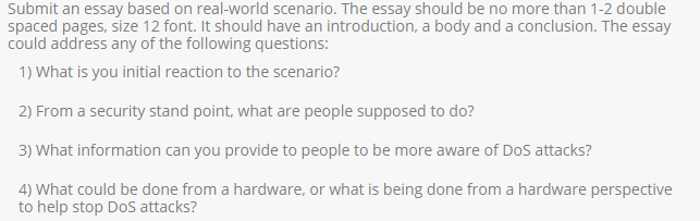and apply the theory. DoS Attack? QUESTION: Help! My wireless router has