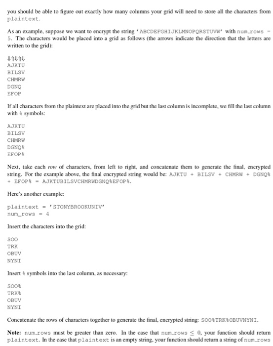 (20 points) Write a function updown encrypt that takes the following arguments,