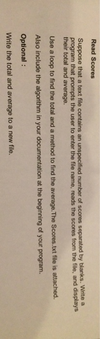  Use Java!!! Suppose that a text file contains an unspecified number