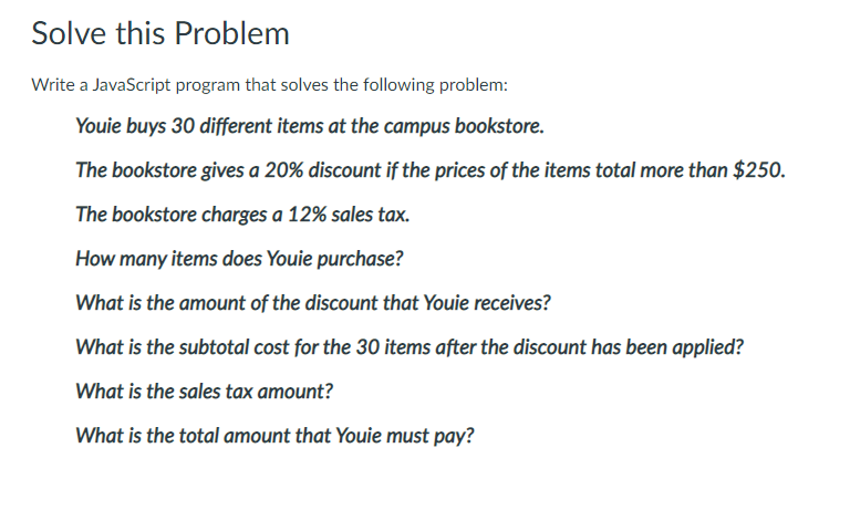 JavaScript Objectives In this assignment you will: Demonstrate skills/techniques learned from earlier
