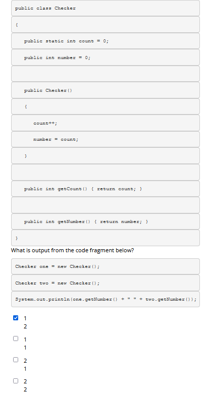 public class Checker { public static int count = 0; public
