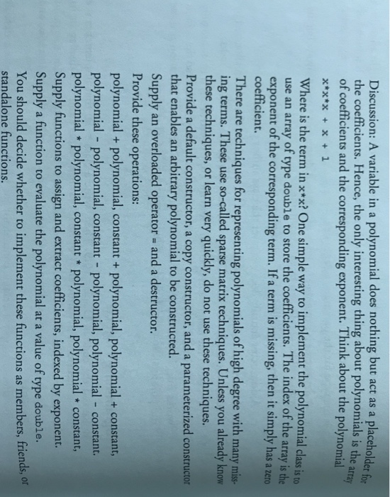 class with polynomial addition, subtraction, and multiplication