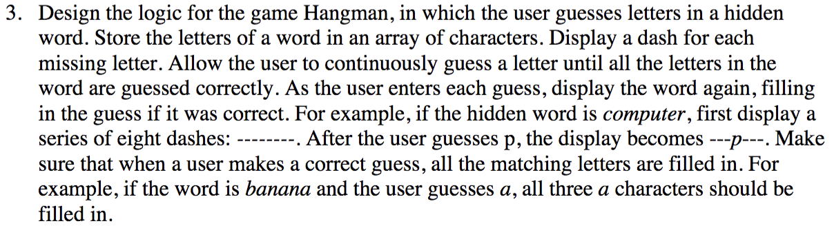 Write a program that does the following in either Java or C++