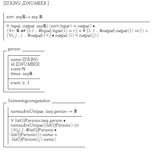 Using Formal methods. This program is done in object-Z. using Z-Notation specify