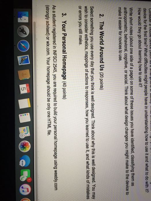 course software engineer Question2 The World Around Us Select something you