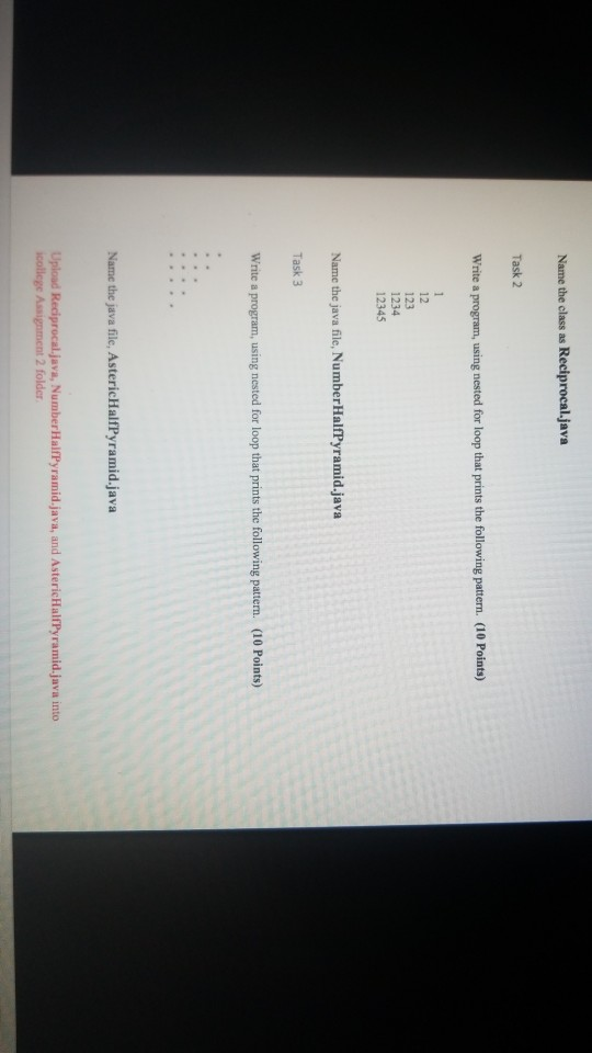  execute and show Name the class as Reciprocal.java Write a program,
